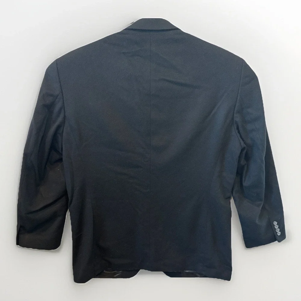 RALPH Ralph Lauren Men's 100% Cashmere‎ 2-Button Blazer Sport Coat Black 46 Long